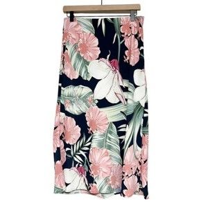 Rachel Zoe Womens Tropical Floral Multicolor Pull-On Midi Skirt Size 8 Beachy
